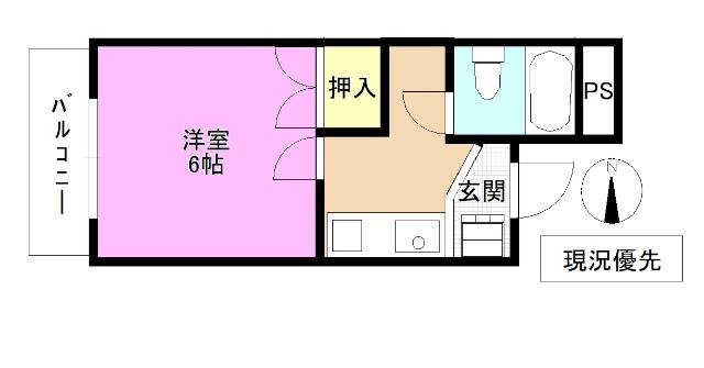 シャルマンサンク(1K/4階)の間取り写真