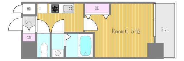 北本町1丁目PJ(1K/2階)の間取り写真