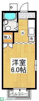 サンホワイト(1K/2階)の間取り写真