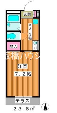 メゾンローゼ(1K/1階)の間取り写真
