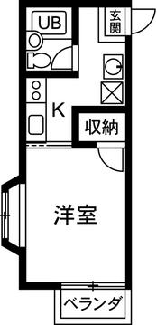 シルクハイツ(1K/1階)の間取り写真