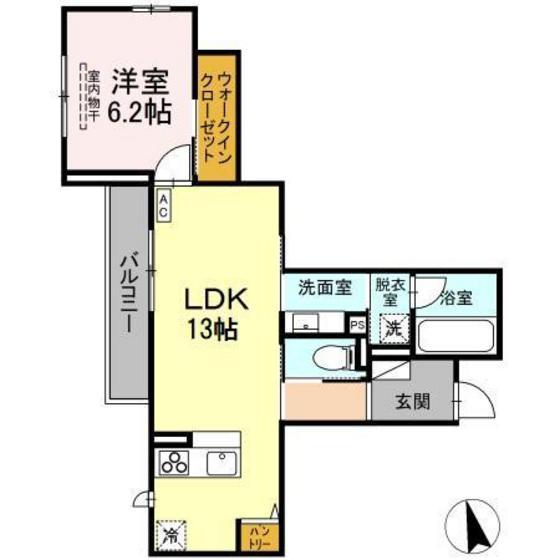 SAKURA TERRACE(1LDK/3階)の間取り写真