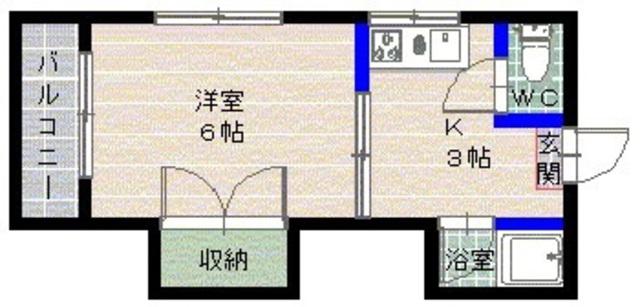 プレジュール城西(1K/1階)の間取り写真