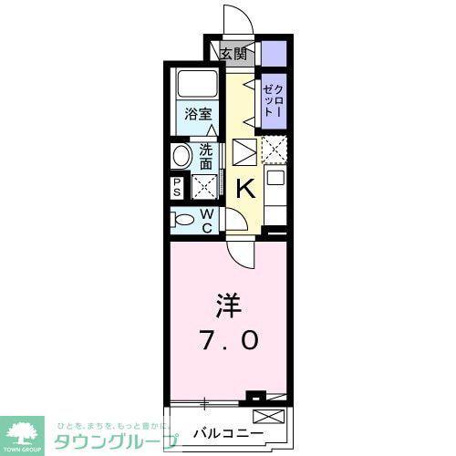 エムウッド ジェンティーレ(1K/3階)の間取り写真