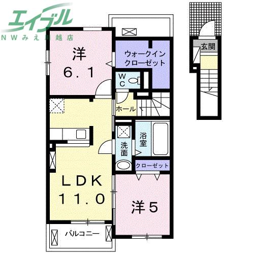 G・ブリッサ I(2LDK/2階)の間取り写真