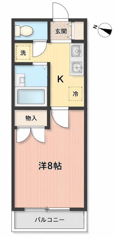 リフォックスハイム館町(1K/1階)の間取り写真
