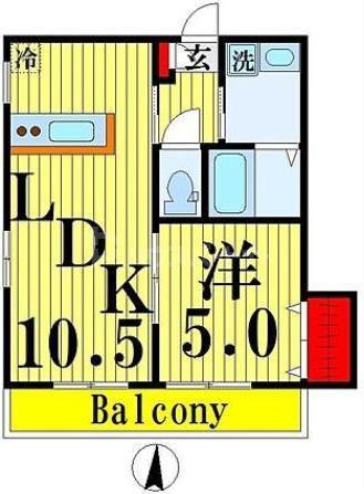 GRAND SOMMET(1LDK/2階)の間取り写真