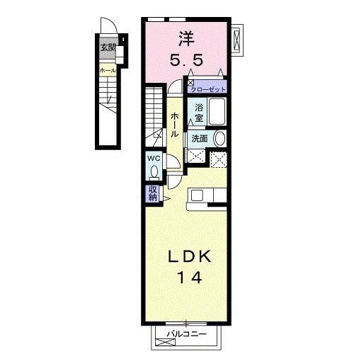 フローレンス四条大路(1LDK/2階)の間取り写真
