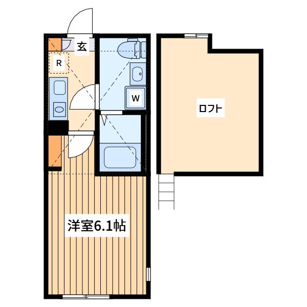 ネスト大倉山(1K/2階)の間取り写真