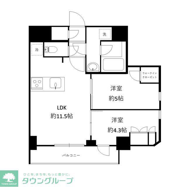 セルアージュ横浜フィエルテ(2LDK/6階)の間取り写真