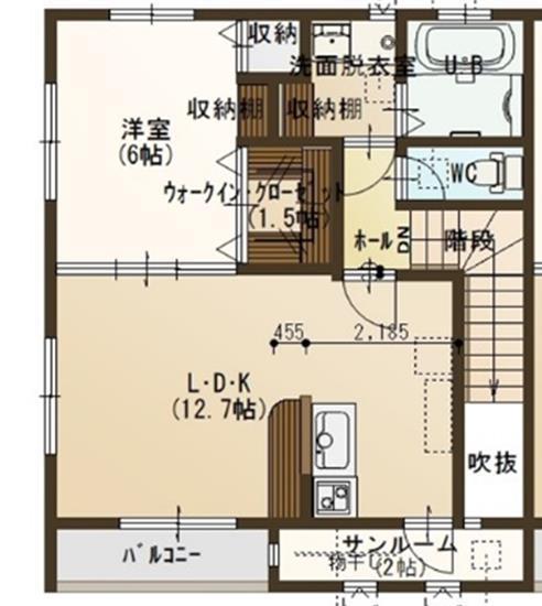 ＪＲ信越本線 新潟駅 徒歩28分 2階建 築8年(1LDK/2階)の間取り写真