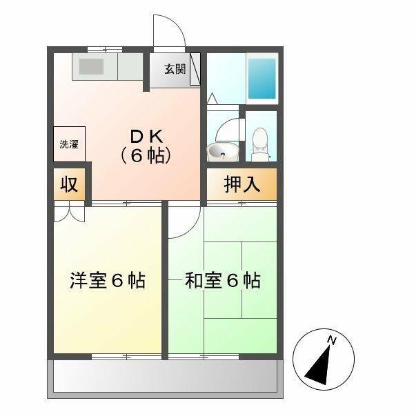 サンハイツ(2DK/1階)の間取り写真