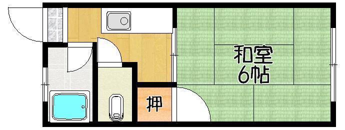 パークサイドヒノクマ(1K/2階)の間取り写真