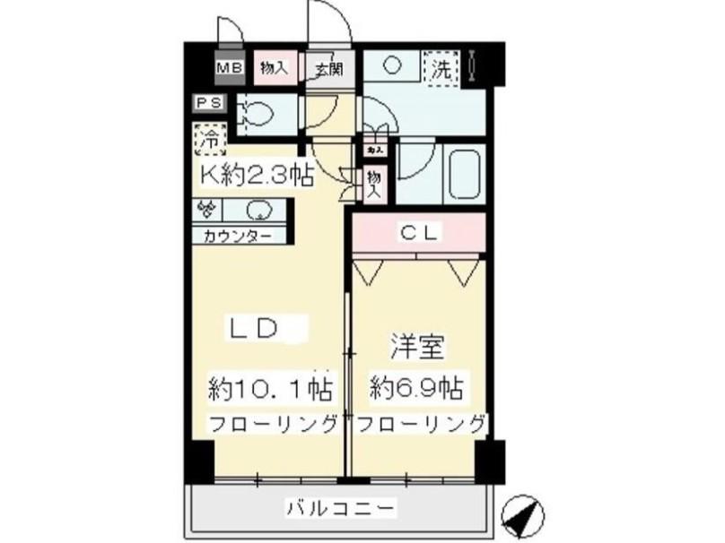 リッツ喜多見(1LDK/3階)の間取り写真