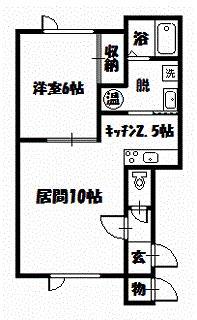 TAKE ON(1LDK/1階)の間取り写真