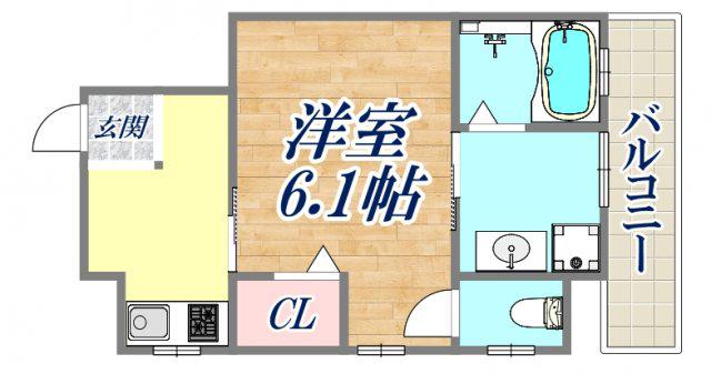 宝マンション(1K/1階)の間取り写真