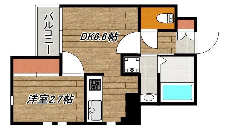 レグルス郡元(1DK/1階)の間取り写真