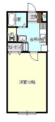 グランコートN10(1K/1階)の間取り写真