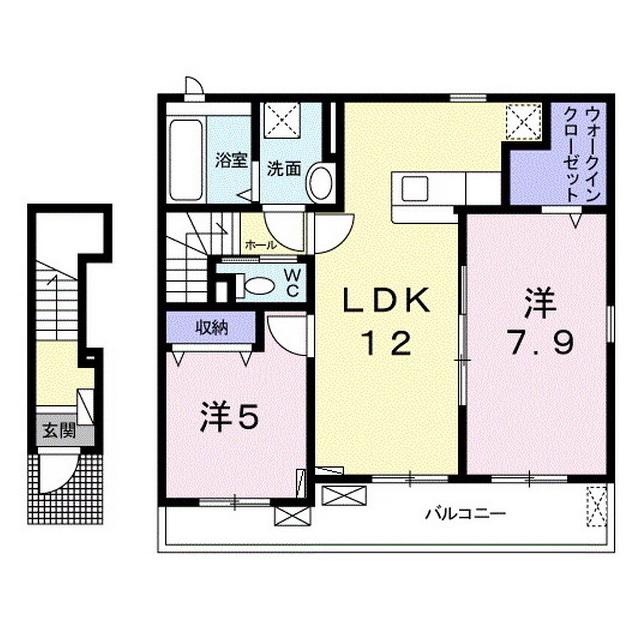 ニューポート堀町(2LDK/2階)の間取り写真