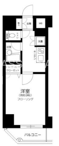 リクレイシア蒲田(1K/4階)の間取り写真