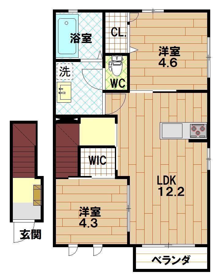PROSPERITE M(2LDK/2階)の間取り写真