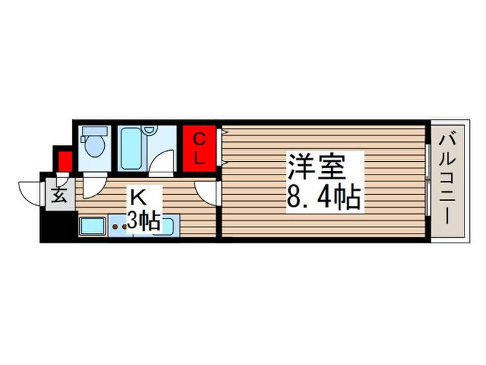 リバーサイドハイツ7号館(1K/2階)の間取り写真