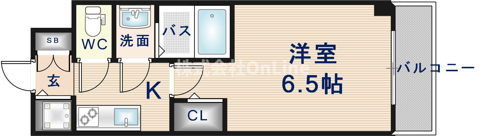 ARCOBALENO OSAKA FUSE旧S-RESIDENCE布(1K/4階)の間取り写真