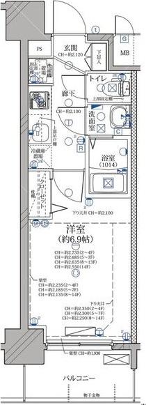 ディアレイシャス名古屋ステーション(1K/2階)の間取り写真