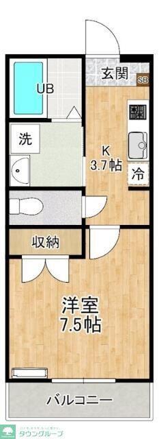 エクスモーション西日暮里(1K/1階)の間取り写真