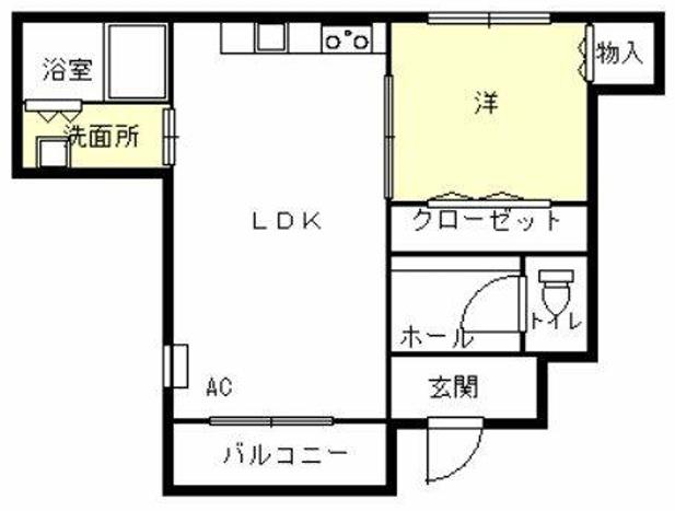 コンフォルトプラス(1LDK/1階)の間取り写真