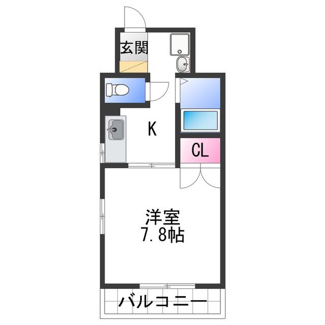 ヤマイチPLAZA吹上(1K/2階)の間取り写真