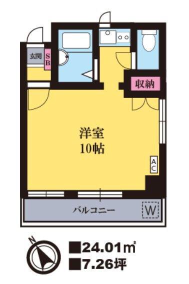 ベルメゾン(ワンルーム/3階)の間取り写真