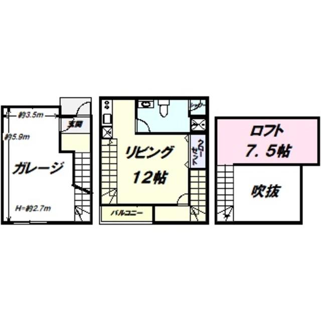 UN VILLA八王子(ワンルーム/2階)の間取り写真