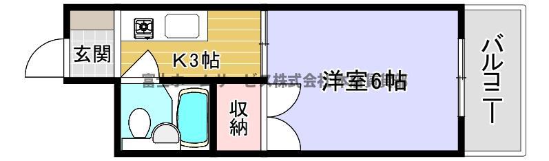 東洋プラザ住吉(1K/4階)の間取り写真