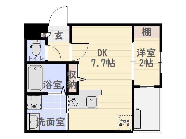 STEP ONE(1DK/3階)の間取り写真