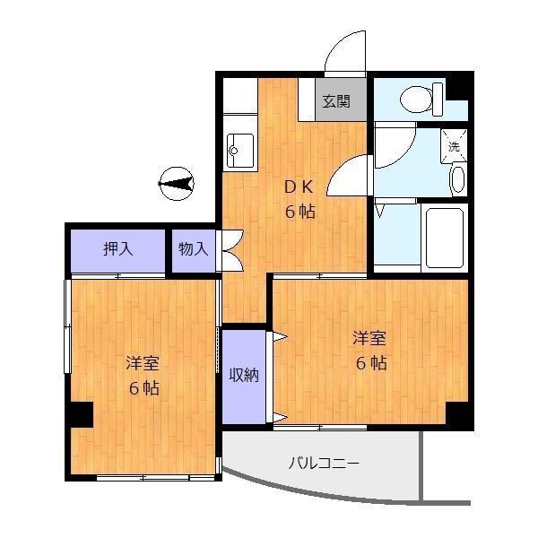 SKアネックス(2DK/3階)の間取り写真