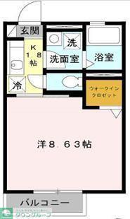 モナリエ旭(1K/1階)の間取り写真