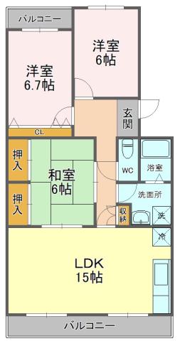 キャッスルMR(3LDK/1階)の間取り写真