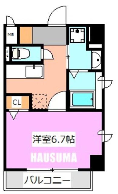 ALAMO・1(1K/5階)の間取り写真