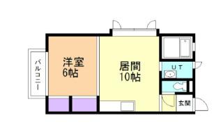 ハイツ大谷(1LDK/2階)の間取り写真