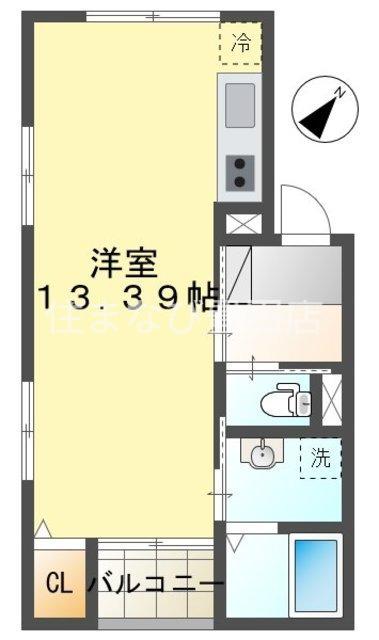 AZUR平戸橋(ワンルーム/1階)の間取り写真