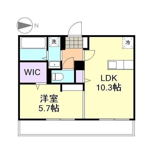 オアゾ新倉敷駅前(1LDK/2階)の間取り写真