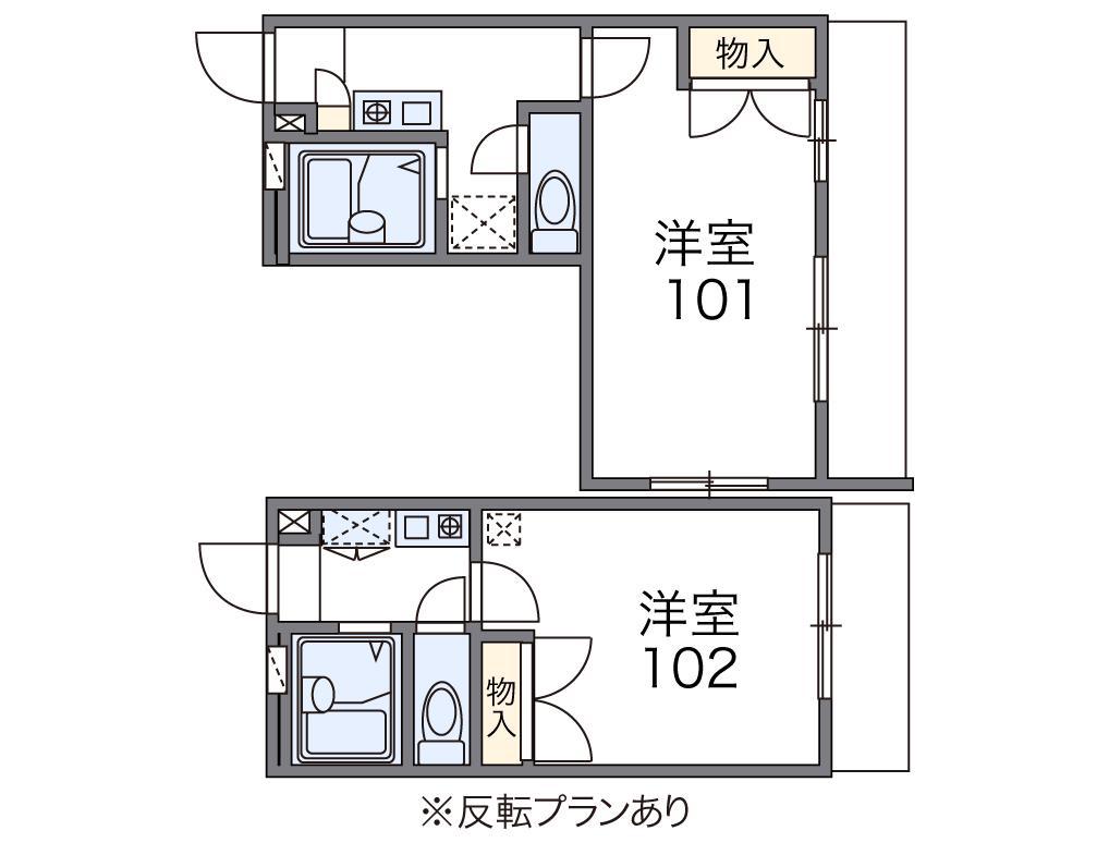 レオパレスソアレ(1K/2階)の間取り写真