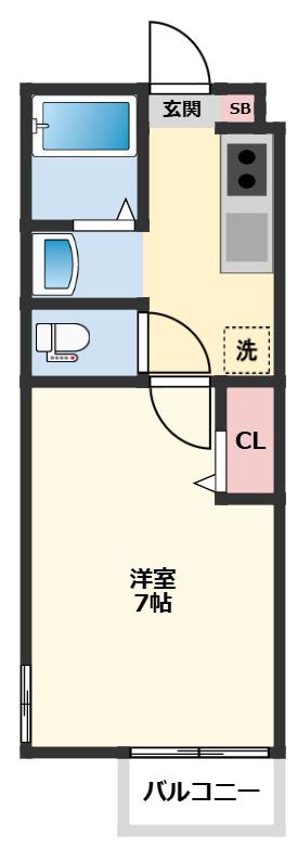 モノロカーレ・ルーチェ(1K/1階)の間取り写真
