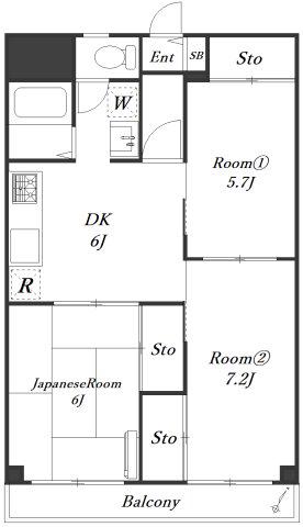 ALPS生麦ビル(3DK/4階)の間取り写真
