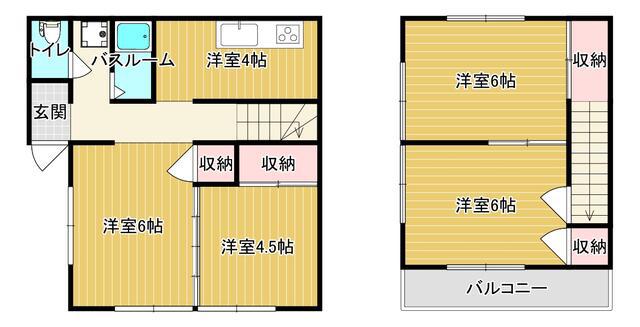 北ハウス(4DK/1階)の間取り写真