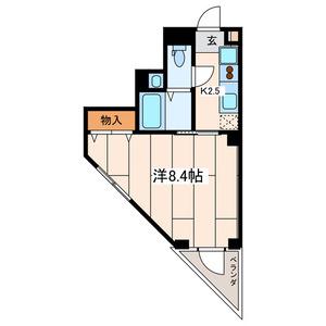 アルムソエダビル(1K/4階)の間取り写真