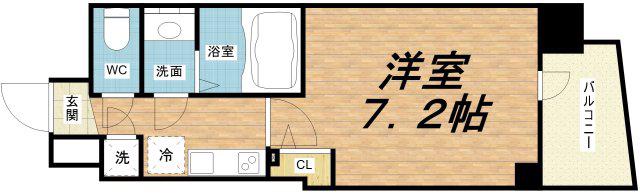 セレニテ本町東リアン(1K/4階)の間取り写真