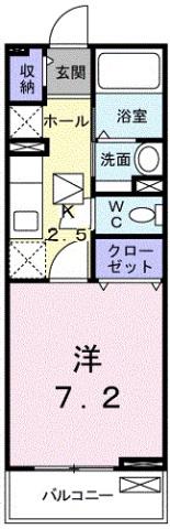 ジュネス・ふじみ野 201(1K/2階)の間取り写真
