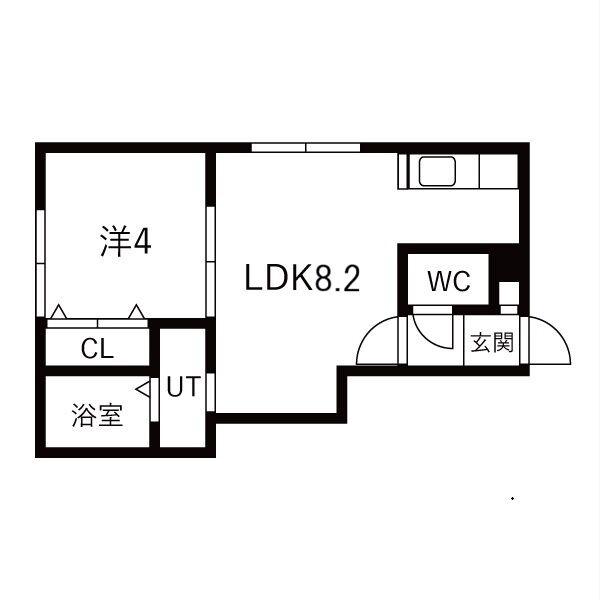 MAHALO(1LDK/1階)の間取り写真